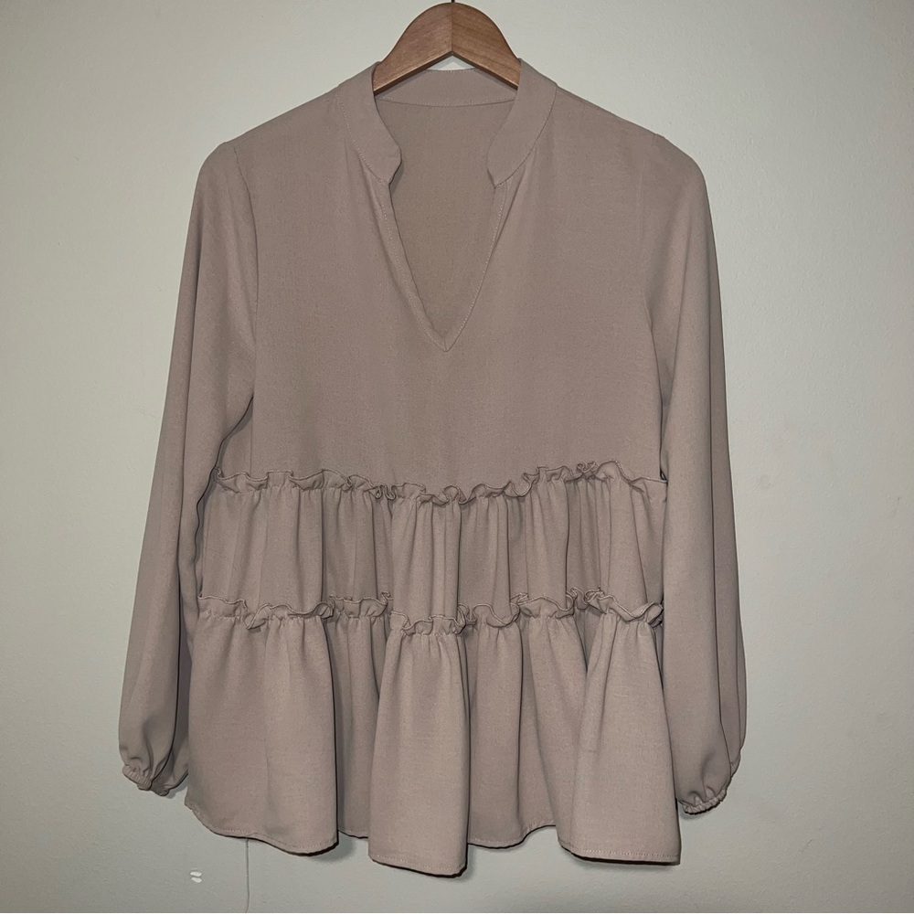 Elegant Taupe Women's Top